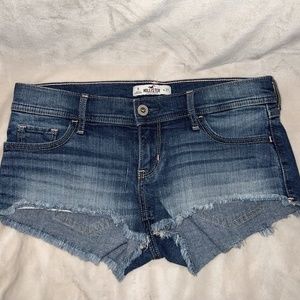 Hollister cut off shorts, Size 5/W27, Darker faded denim